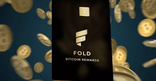 Fold card rewards card with "bitcoins" in the background
